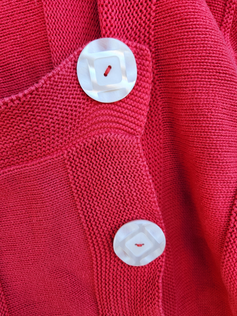 Willow Bright Red Asymmetric Button-Front Women's Cardigan - Picture 3 of 6